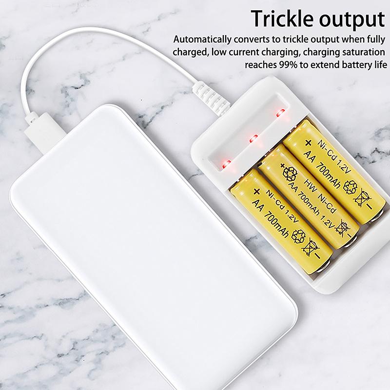 1Pc Aaa And Aa Rechargeable Battery Station High-Speed Usb 3/4 Slot Fast Rechargeable Battery Charger Short Circuit Protection