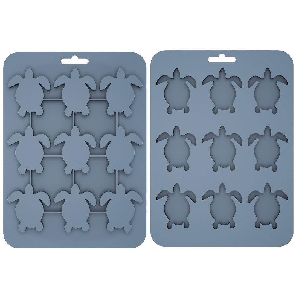 

Home Silicone Ice Grid Creative Turtle Animal Ice Mold Multifunctional DIY Chocolate Biscuit Baking Mold Kitchen Accessories 217 158 85mm синий