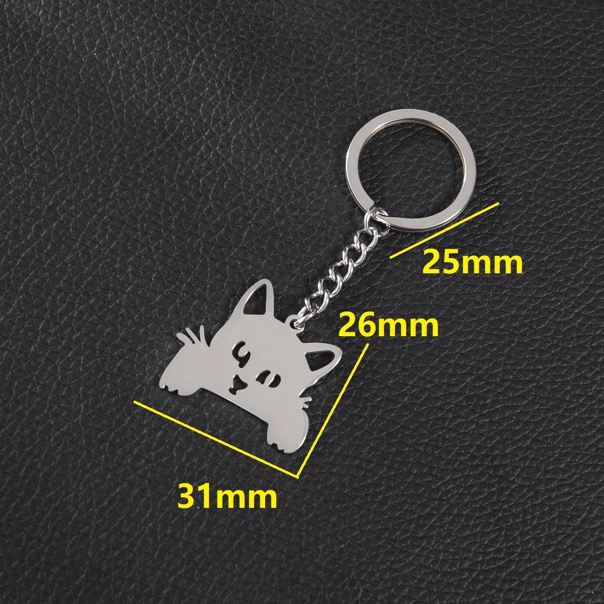 Cartoon Animal Cat Keychain: Cute, Bright Surface Pendant