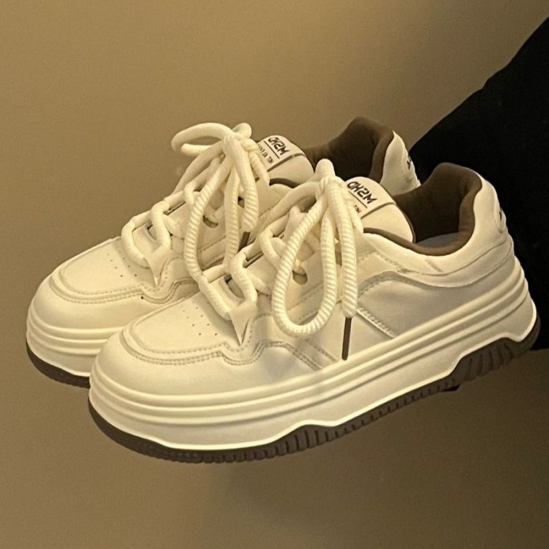New sports shoes women's platform students versatile white shoes casual big head bread shoes board shoes
