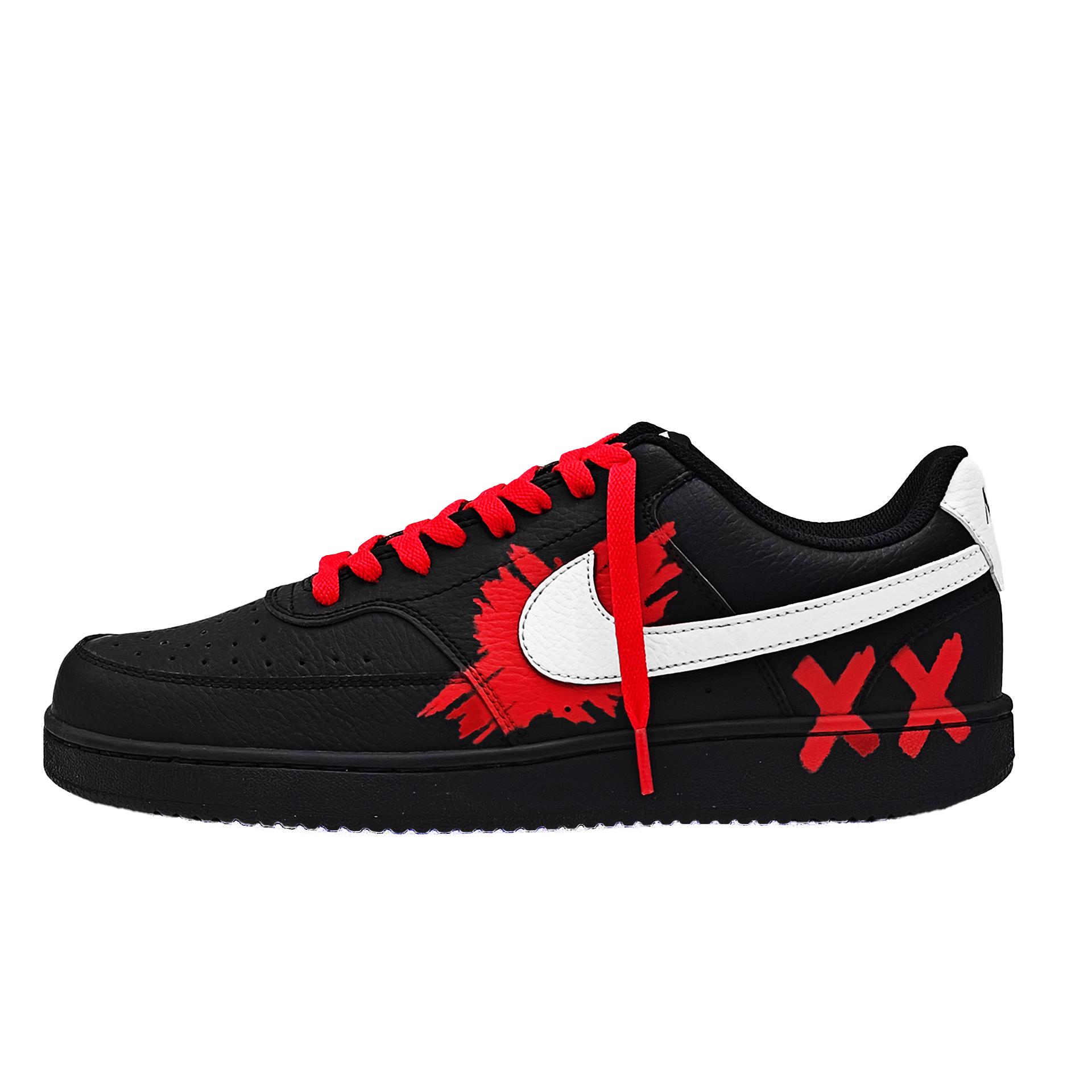

Nike Court Vision 1 Square Graffiti Low top Skateboard Shoes Unisex Red FZ0630-010(Team868-) 40
