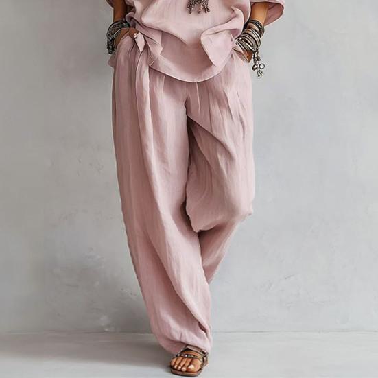 Yousheng Two Piece Matching Lounge Sets for Women Casual Off Shoulder Long Sleeve Top And Wide-Leg Pants Summer Boho Outfits