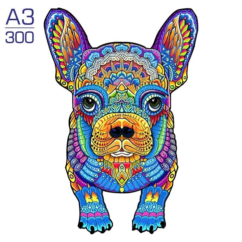 Wooden Puzzle Adult Kids Jigsaw Puzzles Puppy Dog 3D Animal Puzzles Boutique Gift Box Packaging Children Christmas Gifts Toys