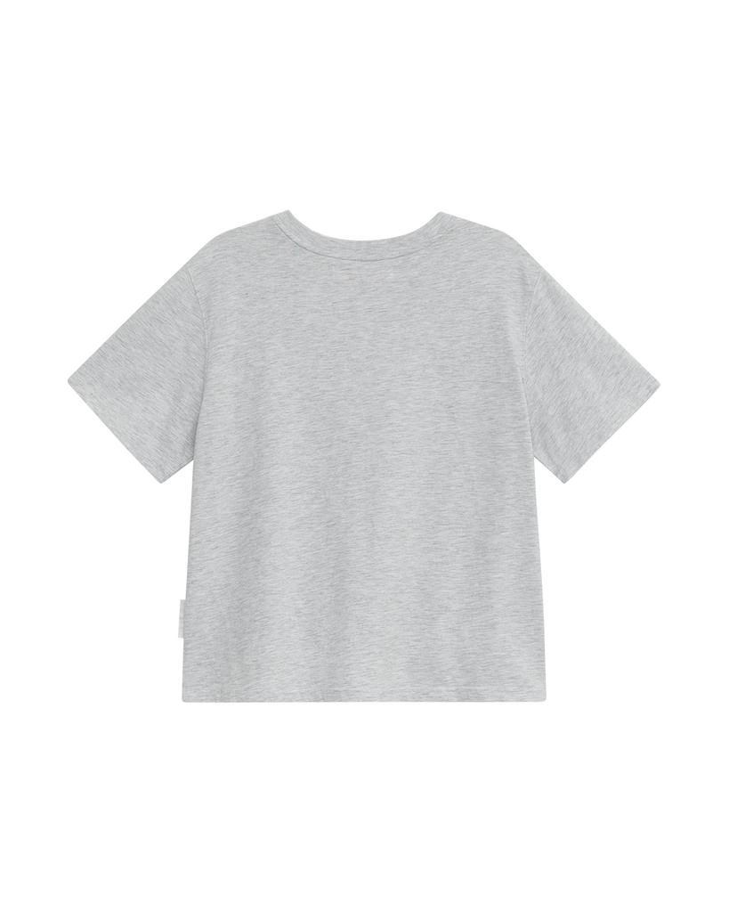 THEMUSEUMVISITOR Multi Flower Patch T-Shirt (White Melange)
