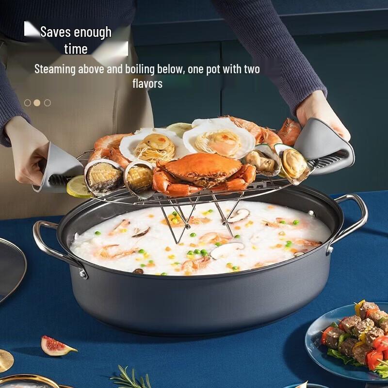 COOKER KING 39cm Oval Carbon Steel Fish Steamer