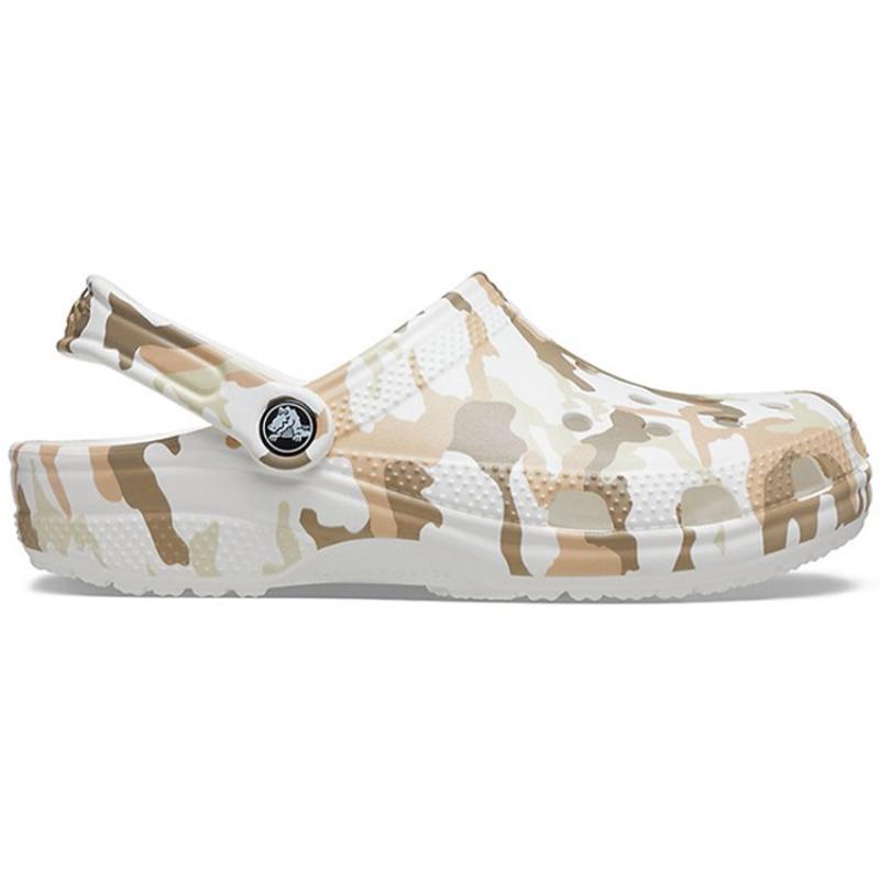 Crocs Classic Clog Camouflage Printing Beach Sandals White Camouflage Unisex