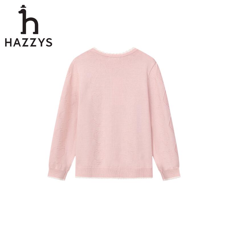 HAZZYS Girls' 2026 Autumn Sweet Round Neck Knit Sweater