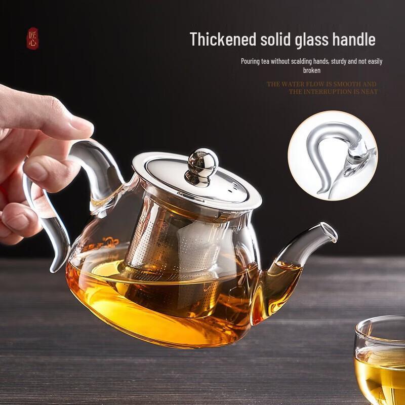 YIHUTEA Heat-Resistant Filter Glass Teapot