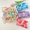 100PCS  Children's Candy Color Seamless High Elastic Headband Hair Loop Flower Small  Band High Hair Accessories.