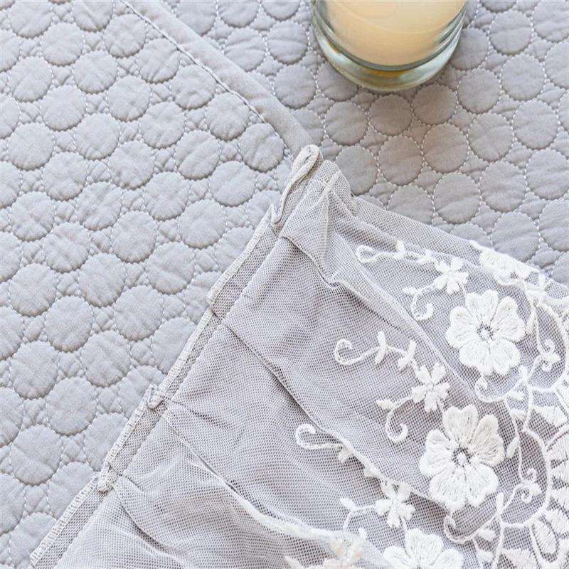 1PC Thicken Cotton Sofa Seat Cover with Lace Embroidery Sofa Cushion Mat Living Room Couch Slipcover Furniture Protector Decor