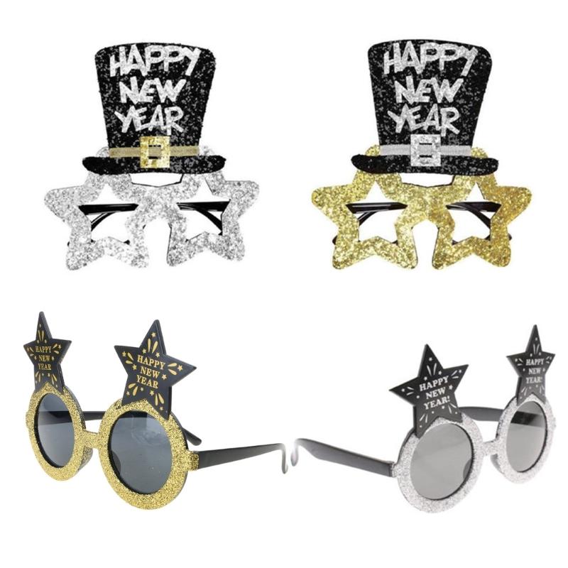 Happy New Year Glasses Party Dress-up Eyeglasses New Year Party Costume Accessories for Kids Boys Girls Christmas Party