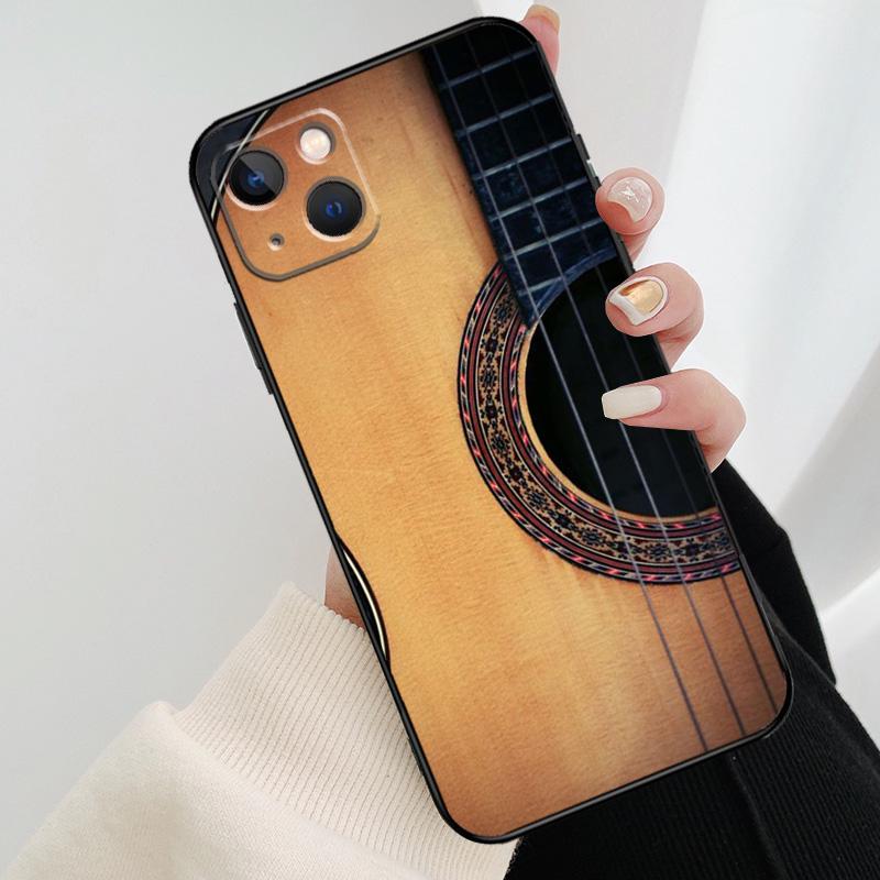 Klassische Holzgitarre Handyhülle Für iPhone 17 Pro Max 14 13 12 11 15 16 Pro Max mini 16 15 Plus 16e 17 Air Cover