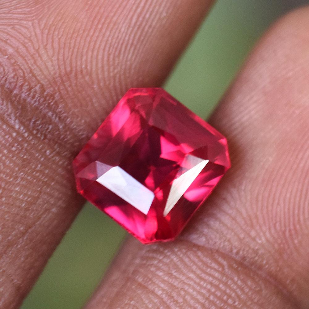 Natural Red Ruby Loose Gemstone 7 ct Square Cut for Collectors for Jewelry Making and Crafts