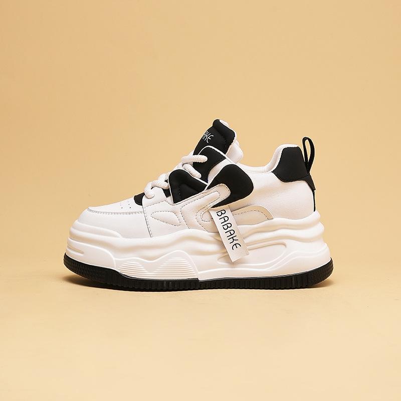 

2025 spring new popular little white shoes women s ins trendy versatile sports and leisure shoes leather heightening platform women s shoes 34