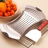 Stainless Steel German Egg Noodle Maker Silicone Grip Oil Filter  Fruits and Vegetables Drain