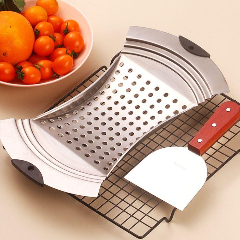 Stainless Steel German Egg Noodle Maker Silicone Grip Oil Filter  Fruits and Vegetables Drain