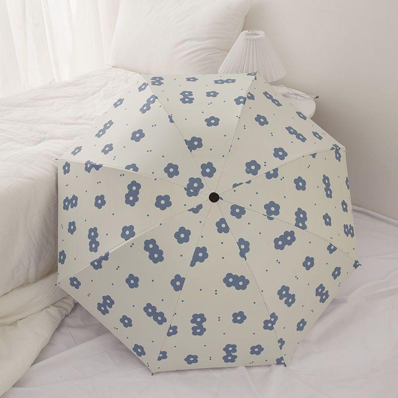 Automatic/manual Umbrella Bla Glue Uv Uv Blocking Umbrell Rain And Sun Dual Purpose Printing Parasol Student Umbrella Daily Use