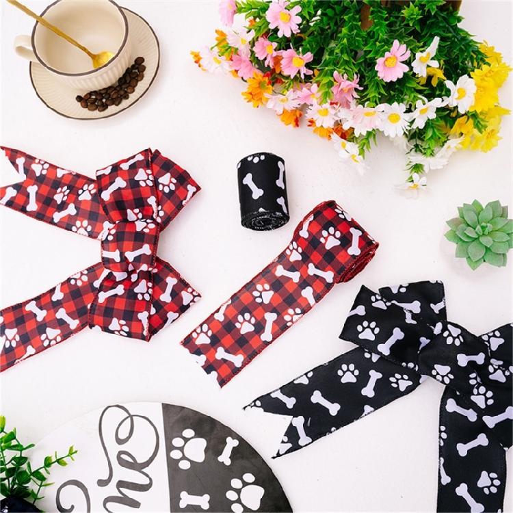Dog Bone Ribbon for Gift Package , Party Decorations, Hair Bows, Bows Crafting