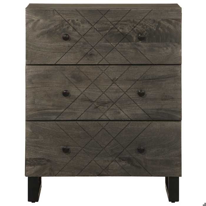 VidaXL Buffet noir 60x33x75 cm bois massif de manguier, meuble de rangement, meuble de rangement de cuisine, meuble de 4017687