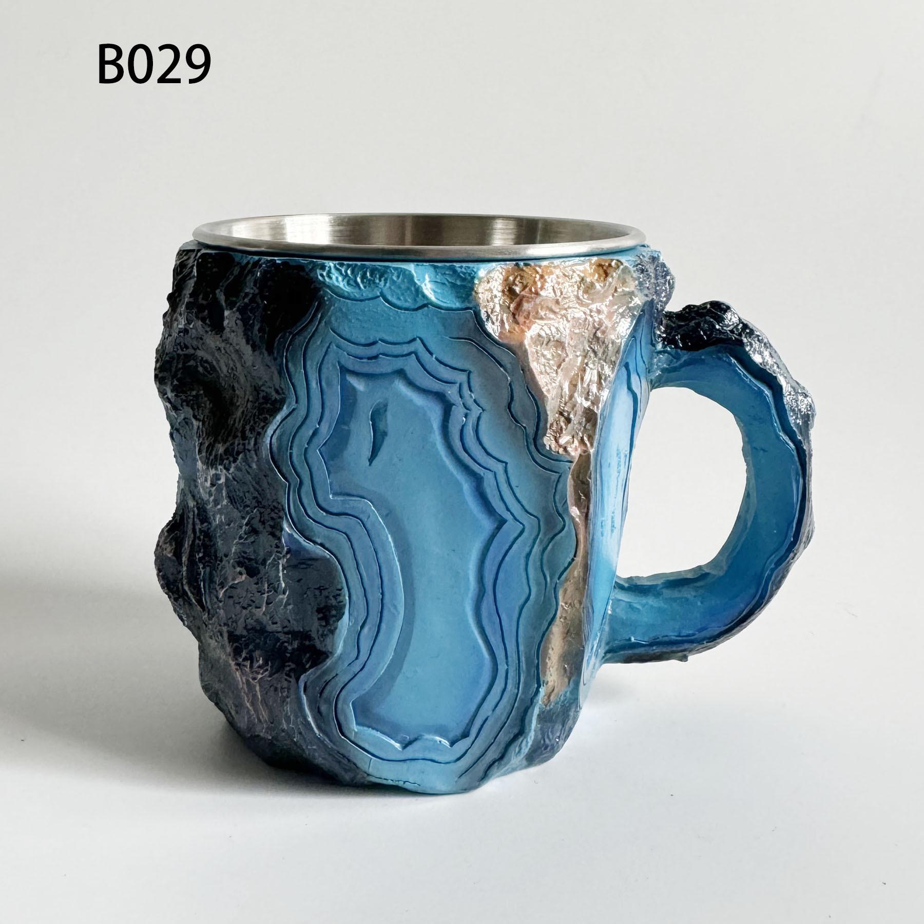 Mineral Crystal Coffee Mugs Imitation Mineral Crystal Coffee Resin Crystal Cup With liner