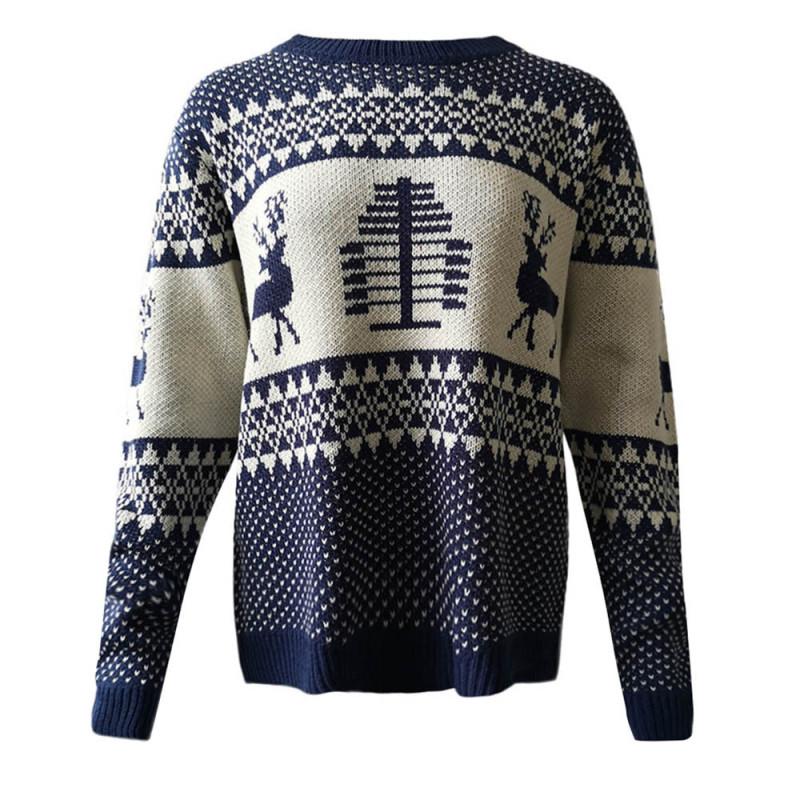 Christmas Sweater Women Christmas Deer Warm Knitted Long Sleeve Sweater Jumper Top Winter Autumn Pullovers