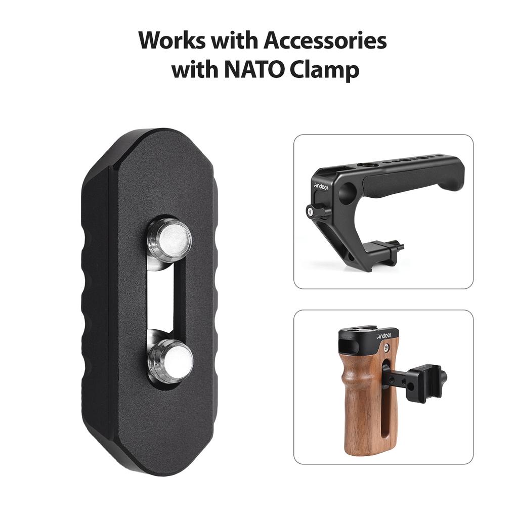 Universal NATO Rail 4.9cm 1.9in Mini Safety Rail Quick Release Anti Off Aluminum Alloy with 1 4 Inch Screws for NATO