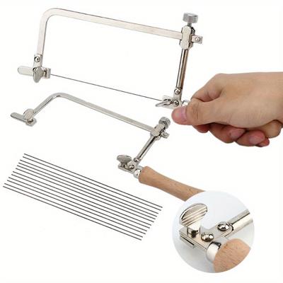 Sierra de acero para carpintería, herramienta para hacer joyas, equipo para cortar madera con mango, herramienta para joyería, sierra, sierra con mango de madera, sierra para carpintería