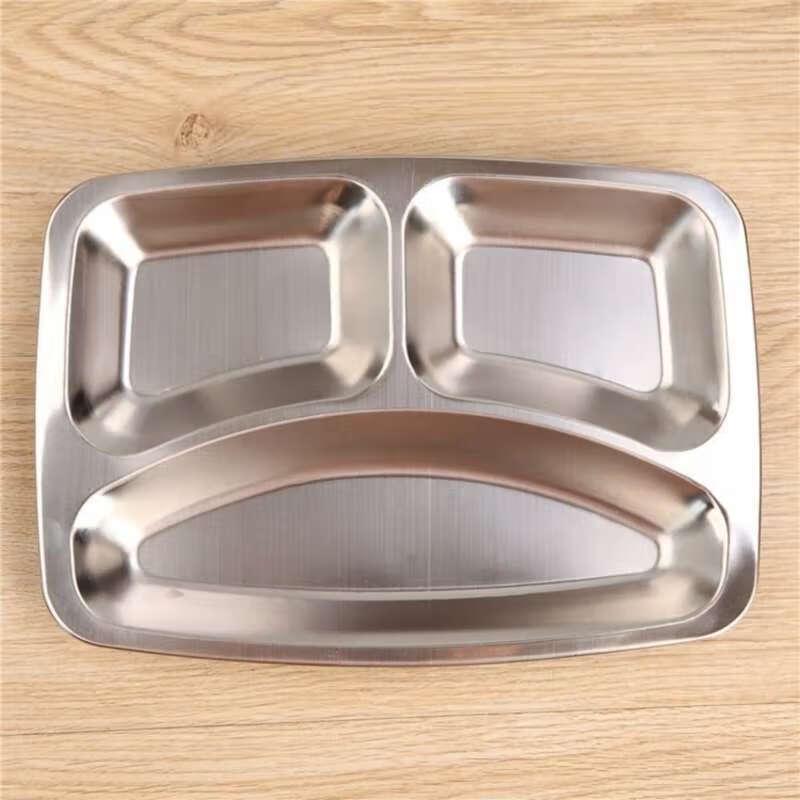 Jiejiajie B220 304 Stainless Steel Six-Compartment Meal Tray
