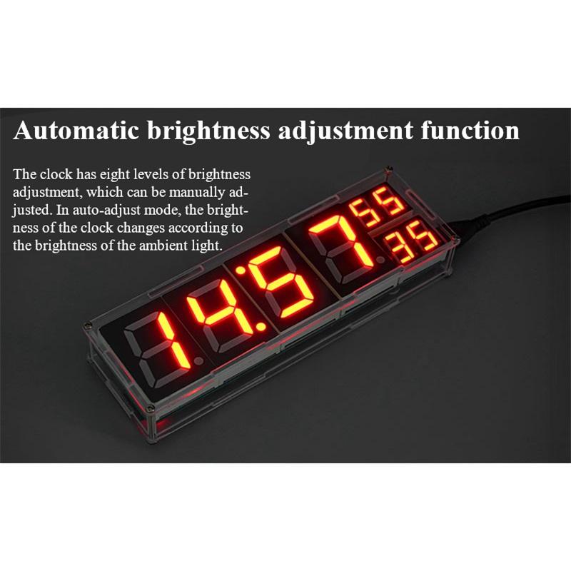 DIY Welding Network Clock 8-digit Digital Tube Temperature Alarm Clock Automatic Dimming Fun