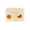 Mini Sterling Silver Cartoon Stud Earrings - Cute Autumn Winter Caramel Bread Design