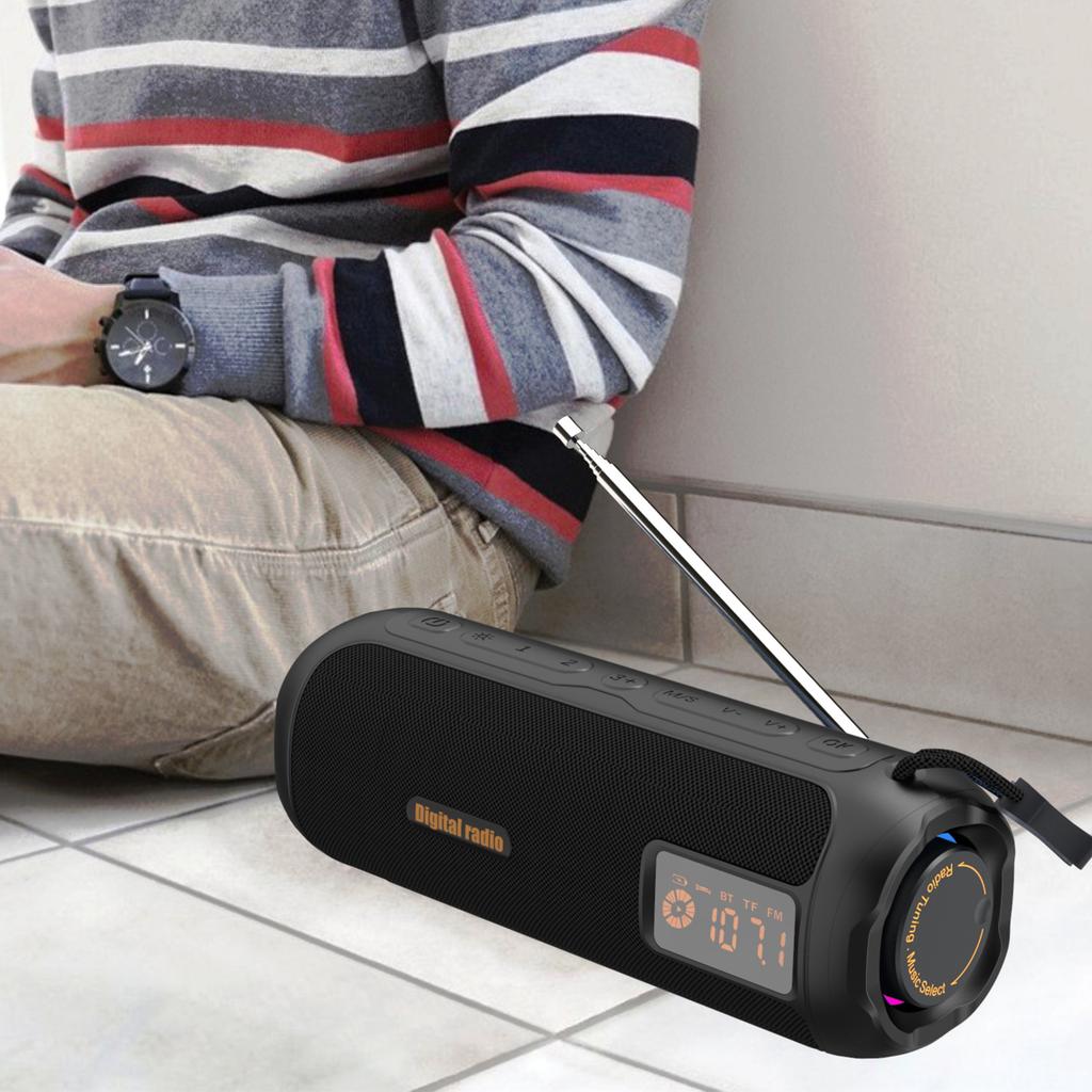 BT Speaker Portable Radio Support TF Card AM FM Radio Rechargeable Radio for Home Kitchen Outdoor