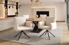 Set of Two Dining Chairs, Upholstered Armchair with 4 Metal Legs, 360 Degrees Casual Swivel Chair, Work and Desk Chair, Lumbar Support, Velvet, Beige