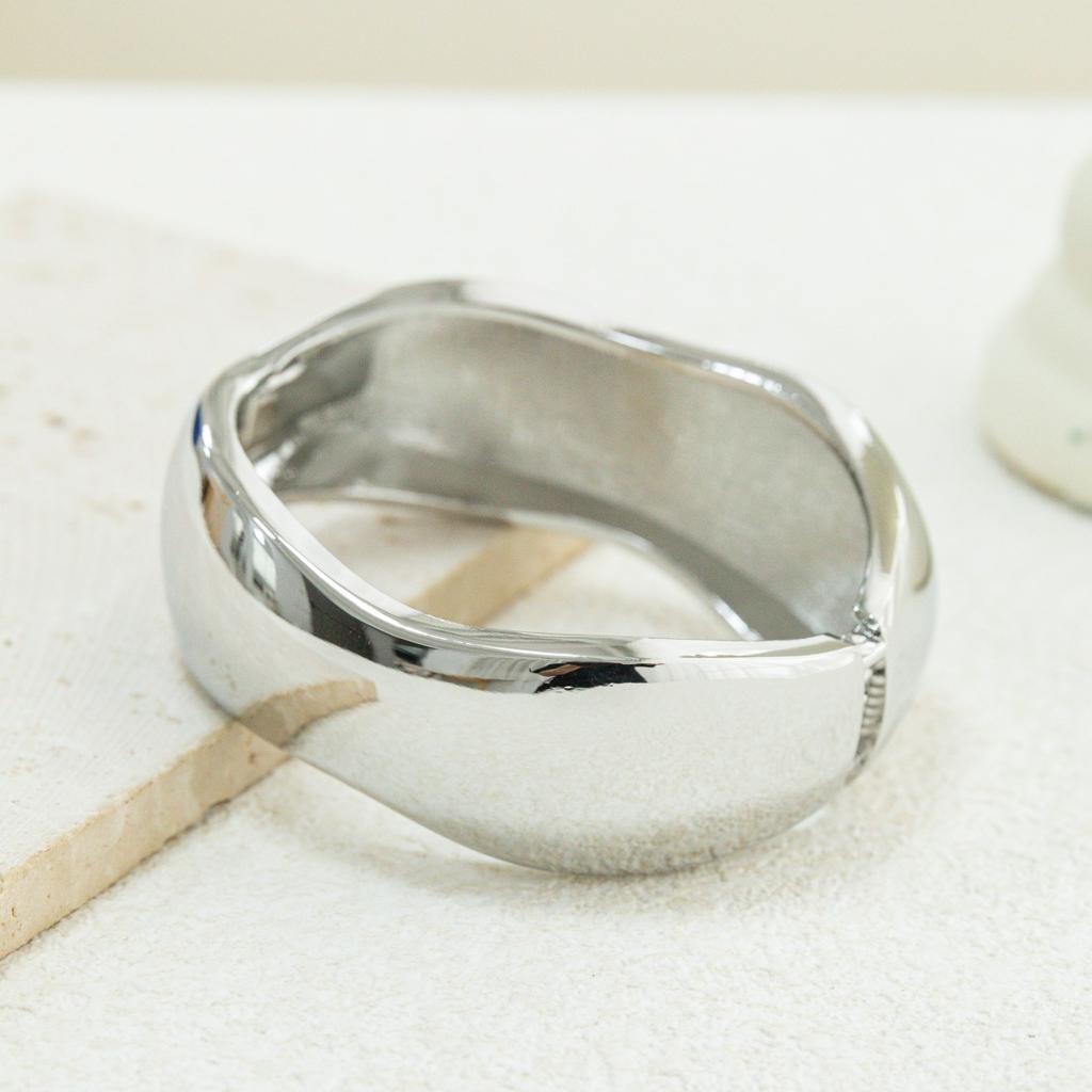 Irregular Punk Hip Hop Chunky Bangles for Women Goth Geometric Smooth Metal Charm Wide Bracelets Couple Jewelry Gift