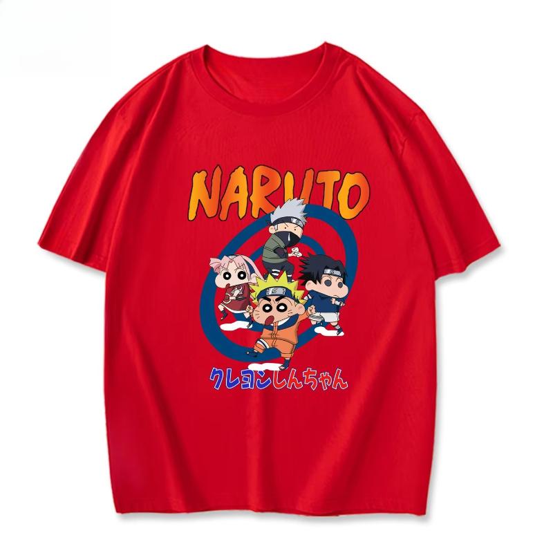 

MINISO Naruto Anime Joint Cartoon Printing Periphery Short-sleeved Top Men s and Women s Summer Breathable Casual T-shirt 4XL