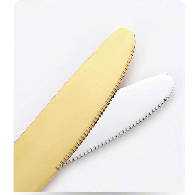 Stainless Steel Knife Fork Spoon and Straw, Cleaning Brush, Chopsticks Set Out for a Family Dinner, Smooth Integrated Forming, 7