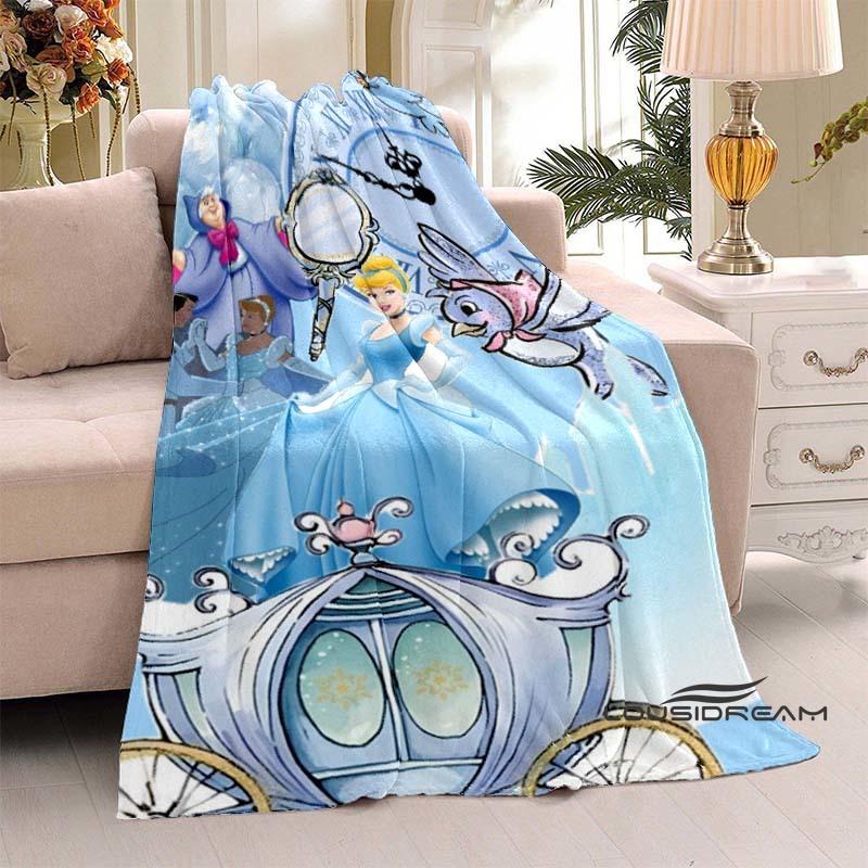Disney Cinderella Princess Flannel Blanket Fluffy and Comfortable Adult Nap Blanket Soft Bedding Sofa Blanket Party Home Dec