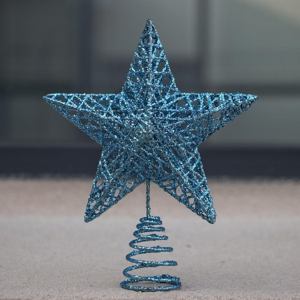 Lightweight Tree Top Star Metal Xmas Tree Decorations Glitter Christmas Star Home Decor