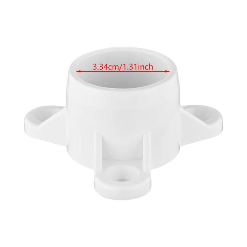 10pcs PVC Flanges Caps Corrosion Resistant Table End Caps Plant Stand Part 33.4mm Diameter for Indoor & Outdoor Use