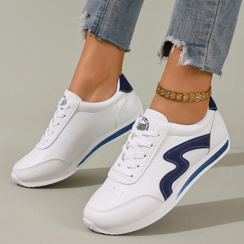 New Popular Student Women's Shoes White Sneakers Support Multiple in Stock Synthetic Inner Material PU Shoe Upper Rubber Outsole