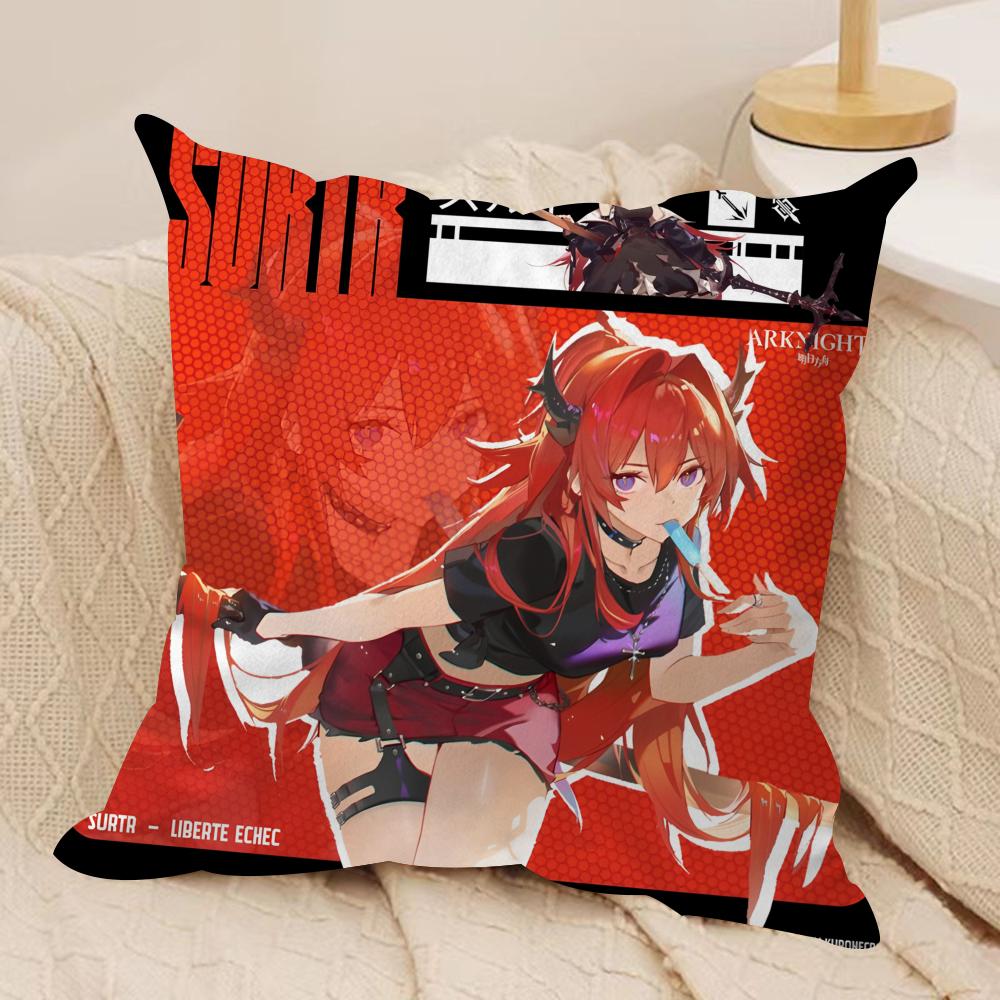 

game AArknights Cushion Cover Soft Plush Fabric DoubleSided Printed Cushion Covers for All Seasons Home Decor 30x30cm