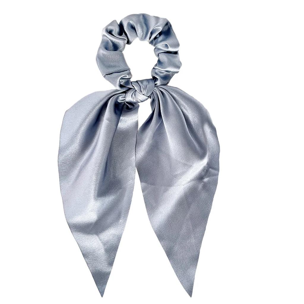 1 Stück Satin Langes Band Scrunchies Damen Mädchen Elastisches Gummi Schleife Haargummis Pferdeschwanzhalter Haaraccessoires