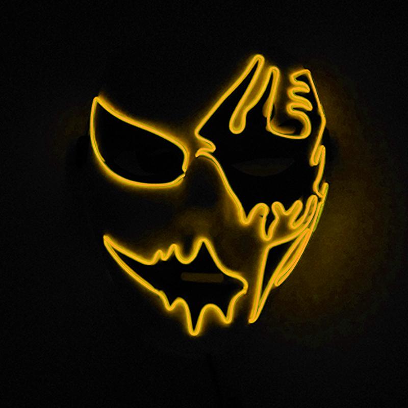 Glow Party Cosplay Mask Neon Mask Led Mask Masque Masquerade Party Masks Led Light Up Props Glow In The Dark Costume Supplies