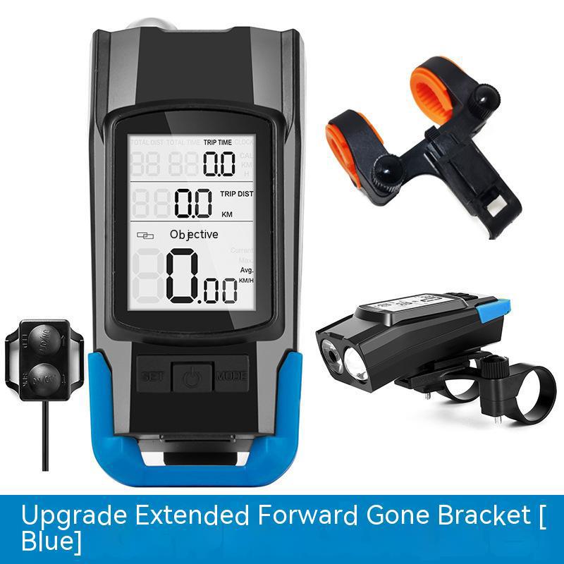 4 Mode USB Bike Light Lamp Bicycle Computer 3 Mode Horn Flashlight Cycle Bike Speedometer Led Front Lights Cycling Headlight