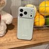 Acrylic Ice Feel Light Green Plaid Phone Case for Apple
