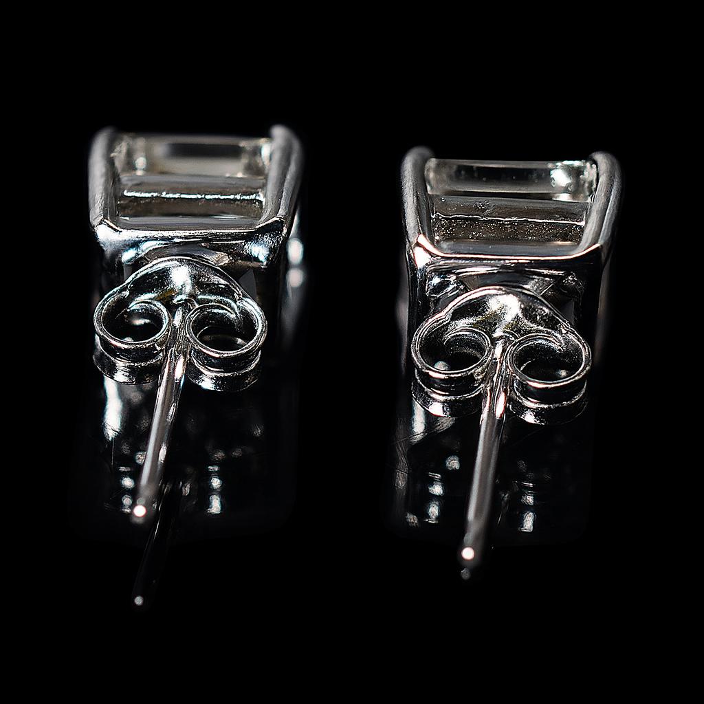 Synthetic Moissanite 15 Ct Square Cut Beautiful White Earring Pair For Gift