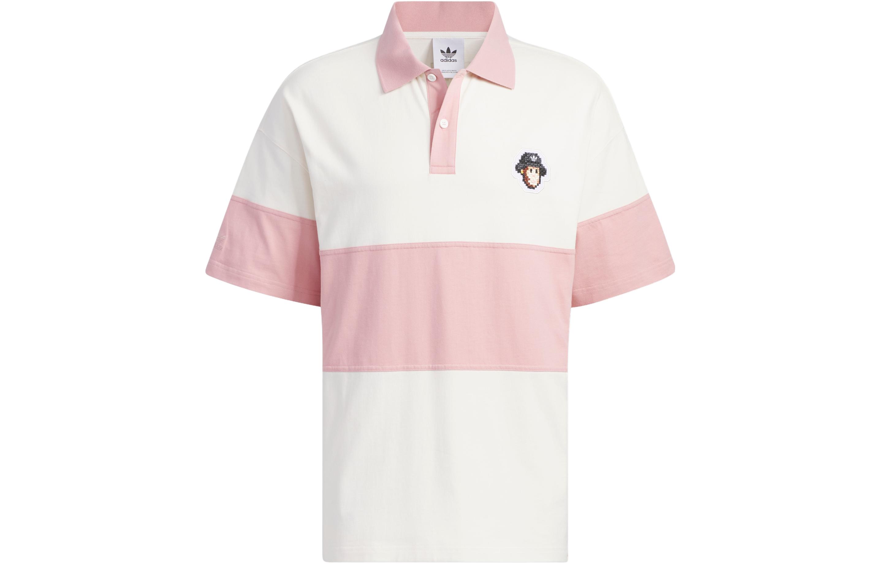 Adidas Originals Monkey Kingdom Polo Shirt Men s Pink White IP1800 XL