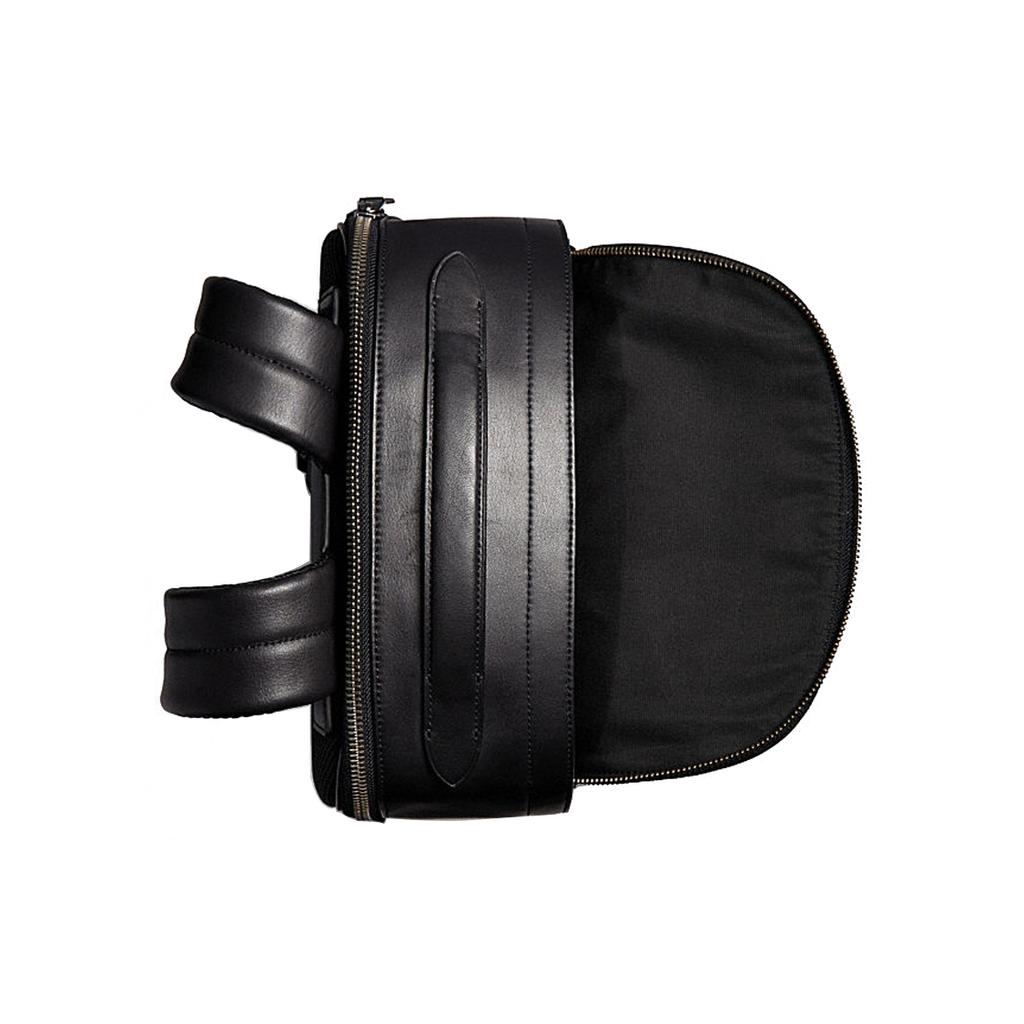 New COACH Graham Coated Canvas With Smooth Cow Leather Backpack Large Size Men's Charcoal Black C2935-QBMI5