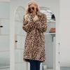 0 Long Leopard Print Suit Collar Imitation Fur Jacket Women's Casual Coat Autumn and Winter New