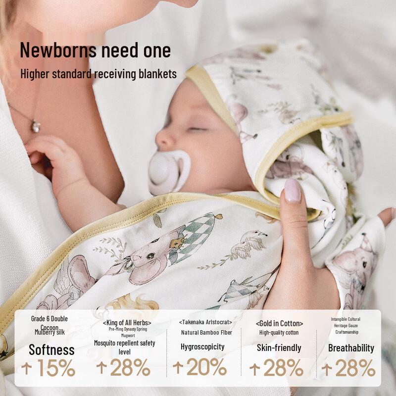 EMXEE Baby Mulberry Silk Swaddle Blanket