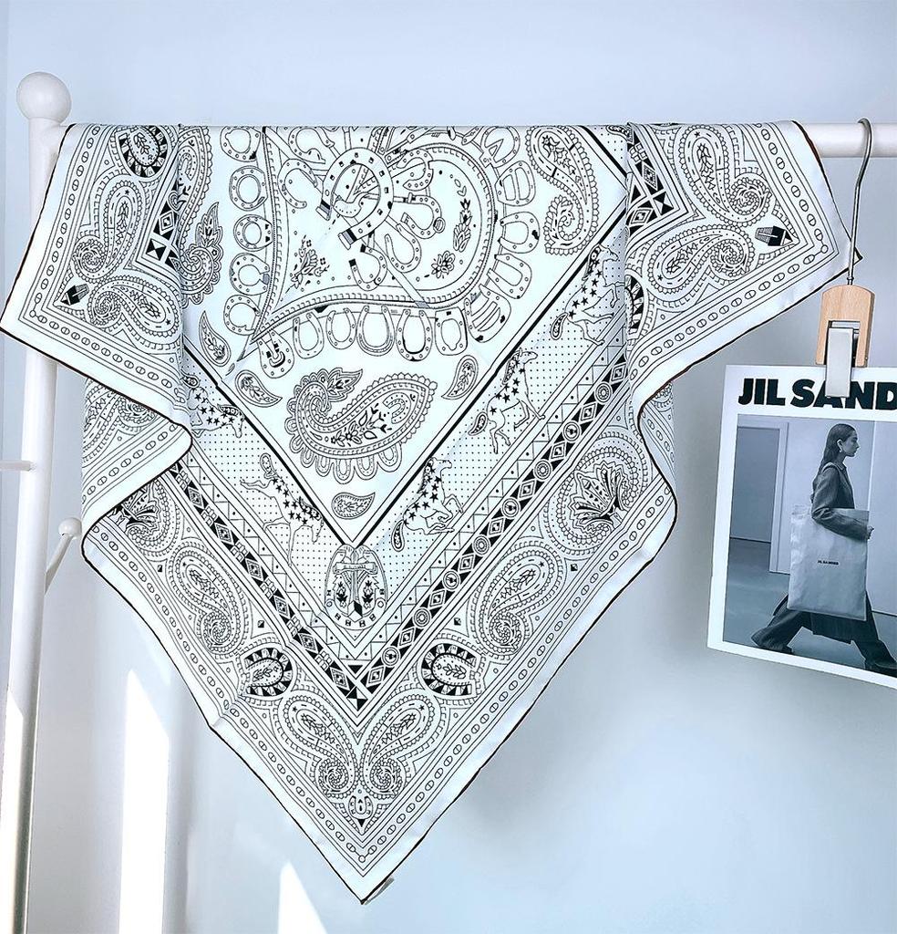 Autumn 90 Twill Silk 14 Momme Mulberry Silk Square Scarf Shawl - Live Simple Collection